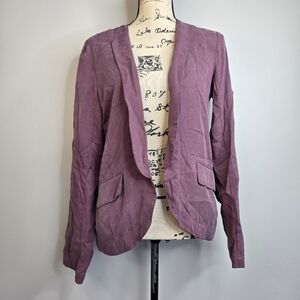 Elevenses Anthropologie Dusty Purple Jacket, Size 6 blazer top Y2k